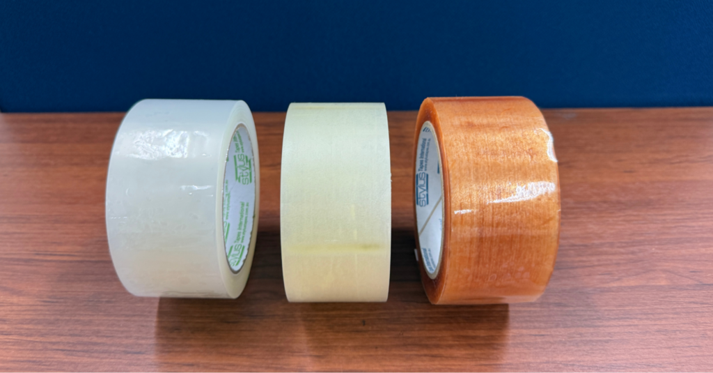 Comparison of acrylic, hotmelt, and natural rubber packaging tape adhesives